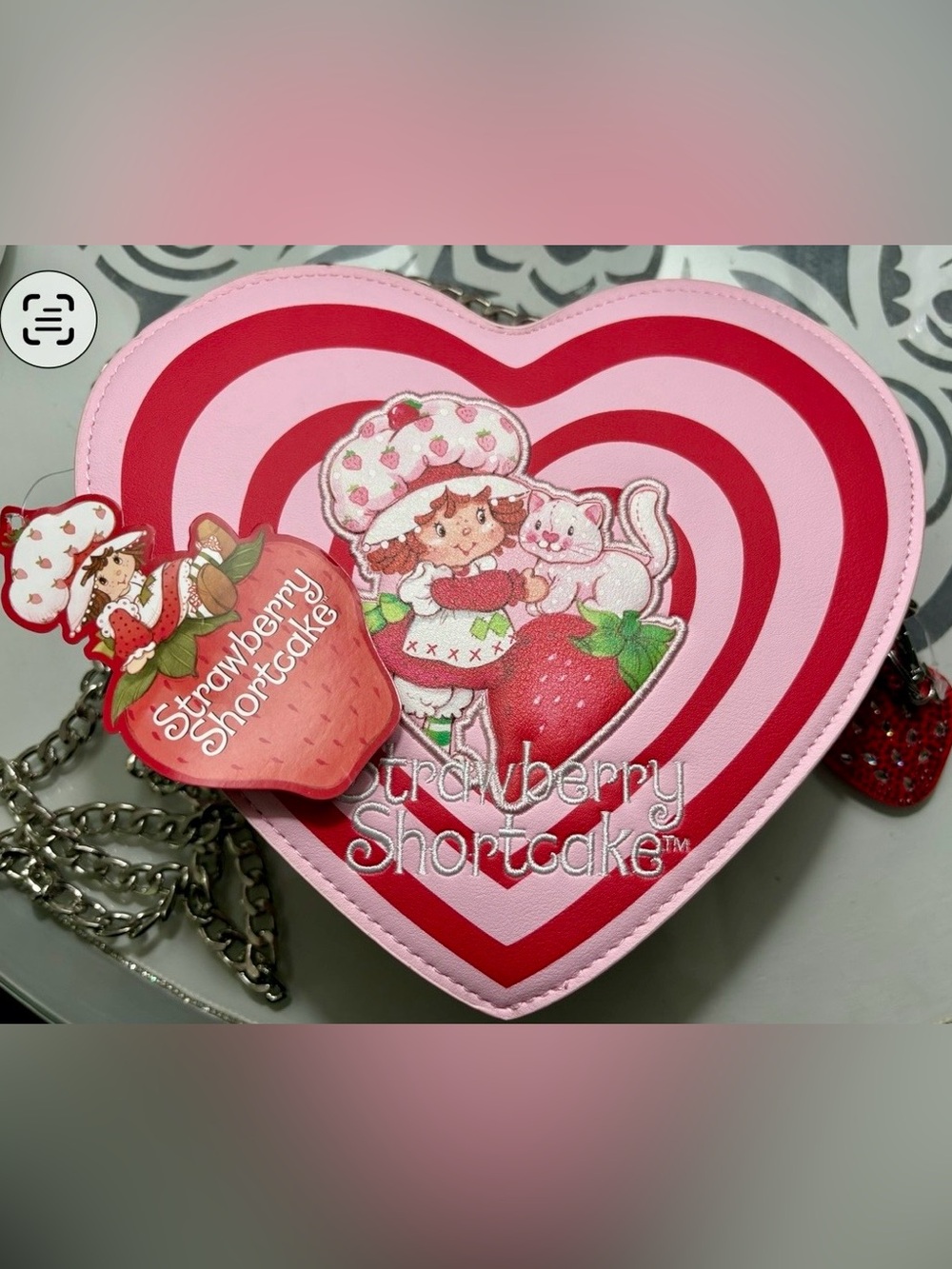 NEW Strawberry Shortcake Heart Crossbody Bag - Pink & Red